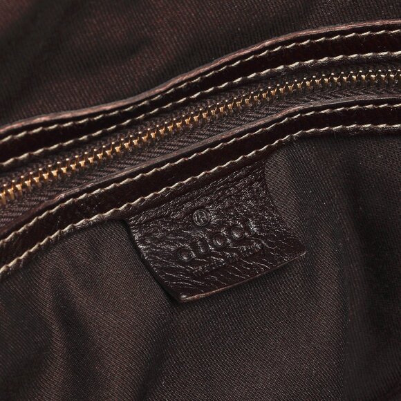 Gucci Britt Boston Web Brown-Leather Bag - Picture 13 of 14